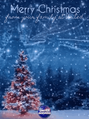 Snowing Evening Christmas Card GIF