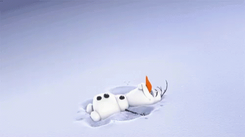 Olaf Snowman Relaxing In Snow Field GIF