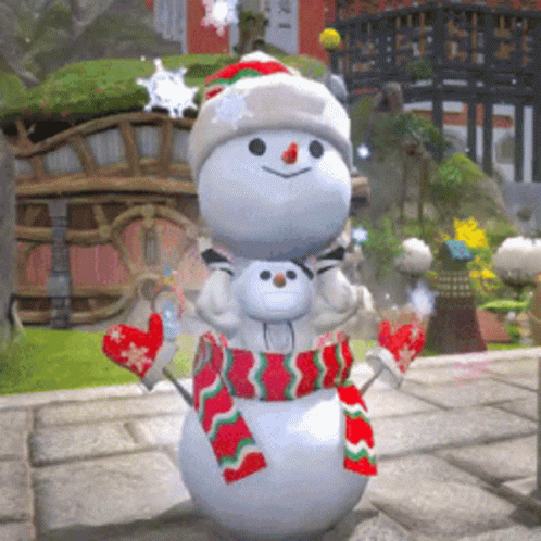 Snowman With His Holliday Outfit GIF