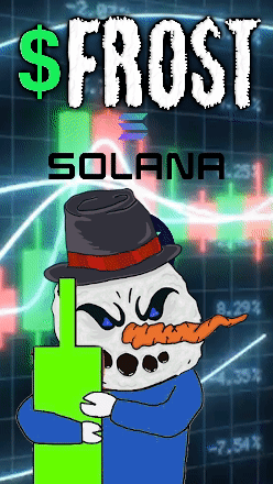 Snowman Holding Green Block Saying Frost