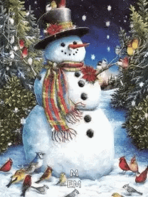 Snowman In Christmas Joy GIF
