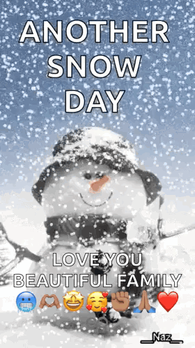 Snowman in Snow Saying Love You