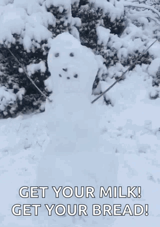 Snowman Saying Get Your Milk Get Your Bread
