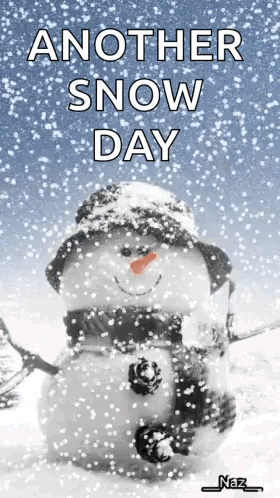 Snowman Wearing Hat and Scarf