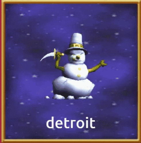 Snowman with Detroit Text