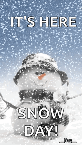 Snowman With Snow Day Text
