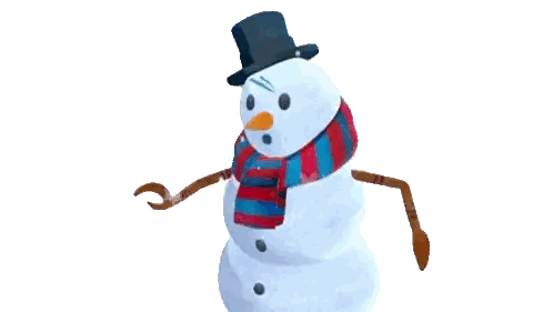 Snowman With Top Hat and Scarf