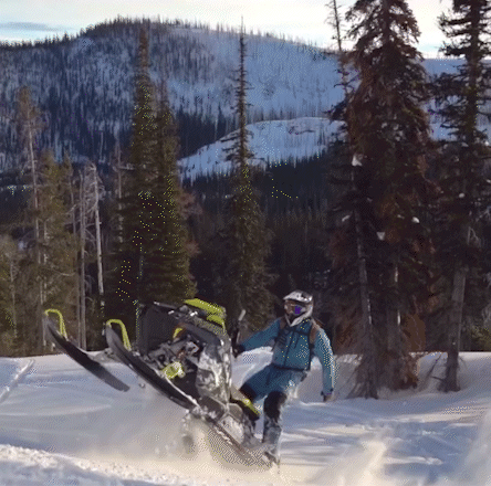 Snowmobile Wheelie In Slow Motion GIF