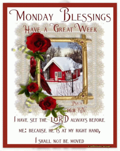 Snowy Blessed Monday Message GIF