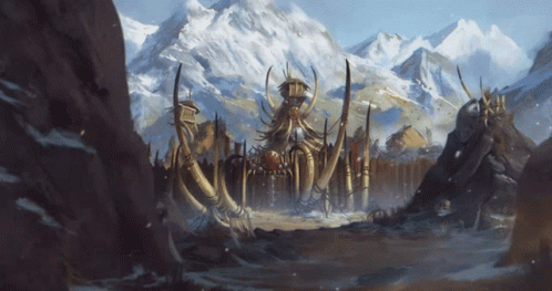 Snowy Castle Painting GIF