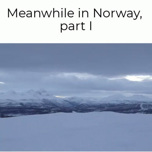 Snowy Landscape with Meanwhile in Norway