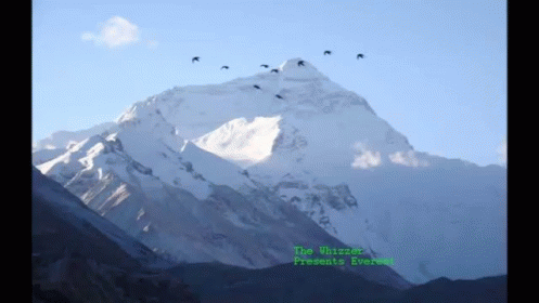 Snowy Mountain With Everest Text