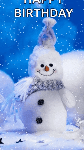 Snowy Saturday Cute Snowman GIF