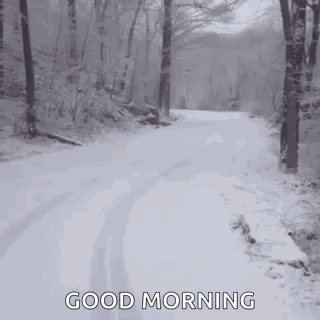 Snowy Saturday Good Morning Running Guy GIF