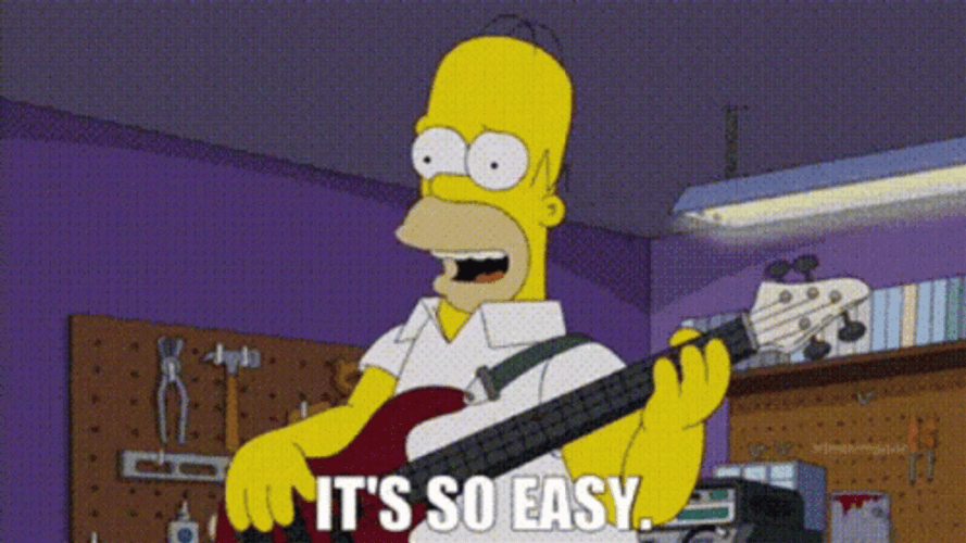 So Easy Homer Simpson Playing Guitar GIF
