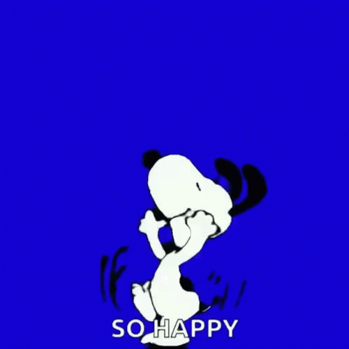 So Happy Snoopy Jumping And Turning Around GIF