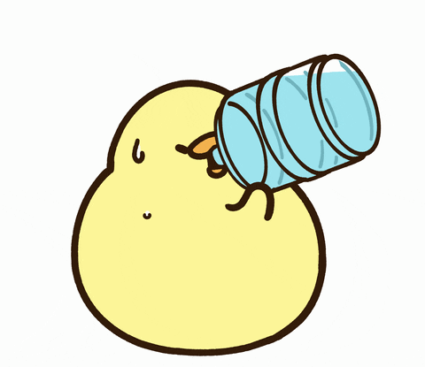 So Hot Right Now Chubby Duck Drinking GIF