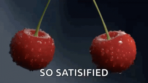 So Satisfied Banging Cherry Fruit GIF