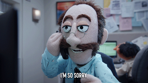 So Sorry Sad Will Forte Puppet GIF