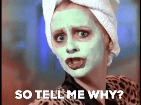 So Tell Me Why Green Face Mask Lady GIF