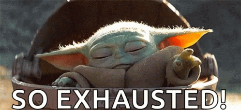 Baby Yoda Is So Exhausted And So Tired GIF