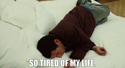 So Tired Man Exhausted Lying In Bed GIF
