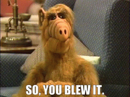 So You Blew It Alf GIF