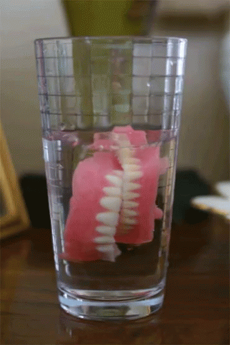 Soaked Dentures No Teeth GIF