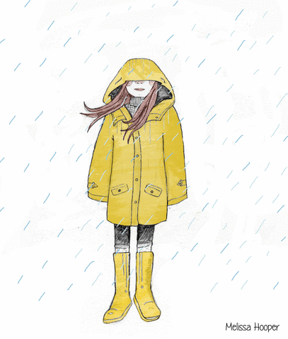 Soaked Girl Raincoat Rainy Tuesday GIF