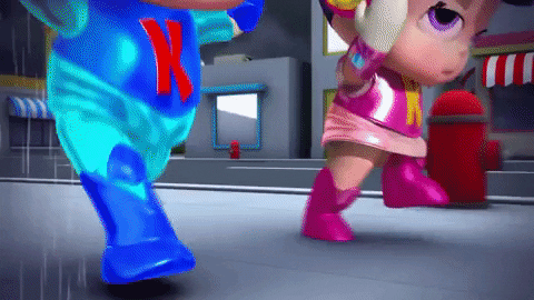 Soaking Wet Cute Characters GIF