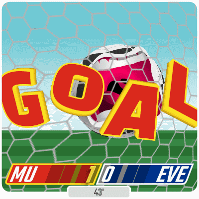 Soccer Ball Going Through Goal Net MU 1-0 EVE