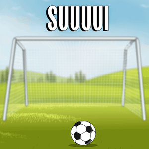 Soccer Ball In Front Of Goal With Suuui GIF