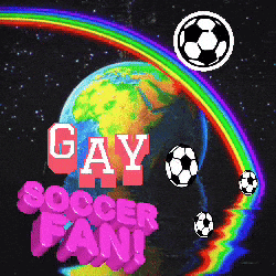Soccer Balls Flying Around Earth Rainbow Gay Soccer Fan
