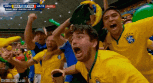 Soccer Fans Celebrating Goal Coca Cola GIF