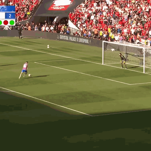 Soccer Field With Crystal Palace V Liverpool Sign GIF