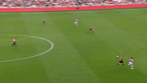 Soccer Field With Fly Emirates Ads GIF