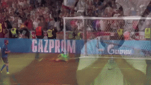 Soccer Field with Gazprom Banner