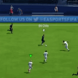 Soccer Game Field With Follow Us Sign