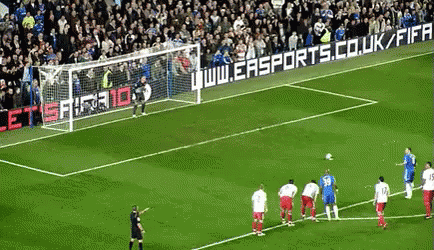 Soccer Game in Front of Easports Banner
