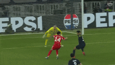 Soccer Game In Front Of Pepsi Ad GIF