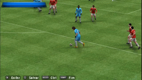 Soccer Game in Front of Replay Banner