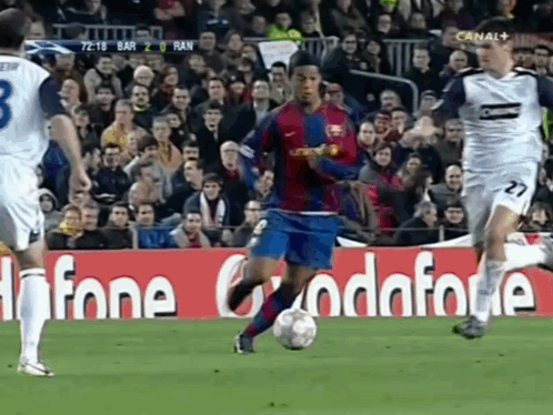 Soccer Game In Front Of Vodafone Banner GIF