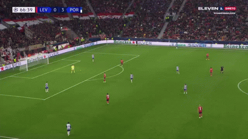 Soccer Game in Stadium Sponsored by Heineken and Silver