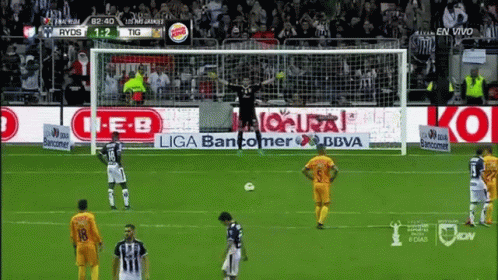 Soccer Game in Stadium with Ads