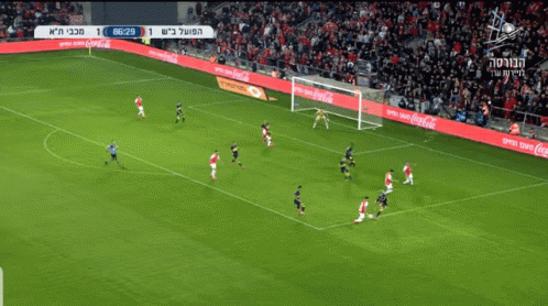 Soccer Game in Stadium With Coca Cola Ads