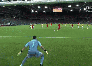 Soccer Game in Stadium With FIFA on Screen