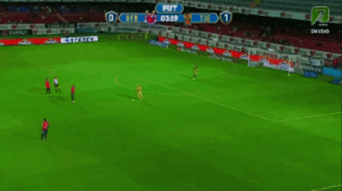 Soccer Game in Stadium with Fut Scoreboard