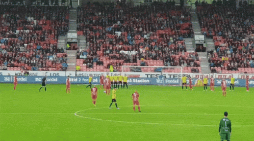 Soccer Game In Stadium With Tes Banner GIF