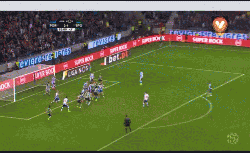 Soccer Game on Field With Ads