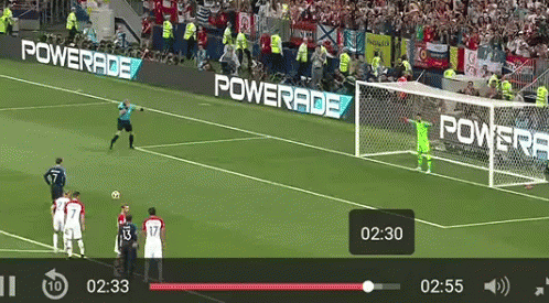 Soccer Game On Field With Powerade Advertisements GIF